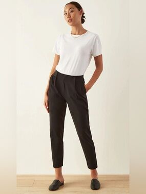 Aday Dial It Down Turn It Up Black Tailored Pull-On Travel Pants Trousers Medium
